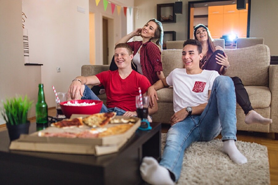 Dad catches partying son 