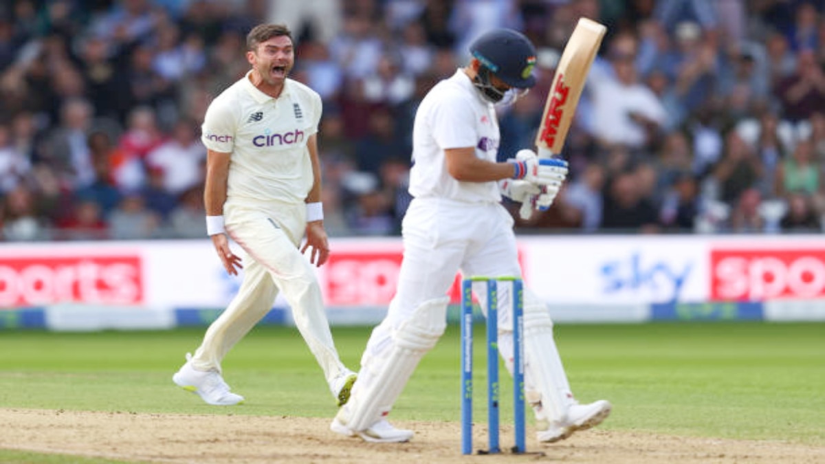 James Anderson and Virat Kohli