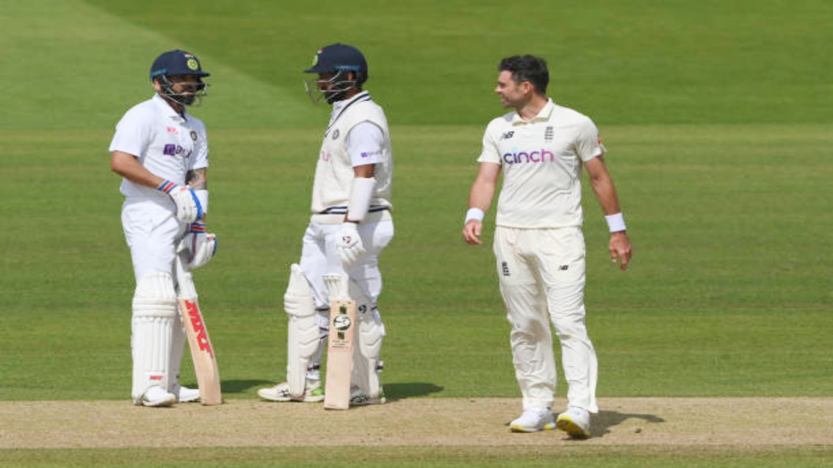 James Anderson and Virat Kohli