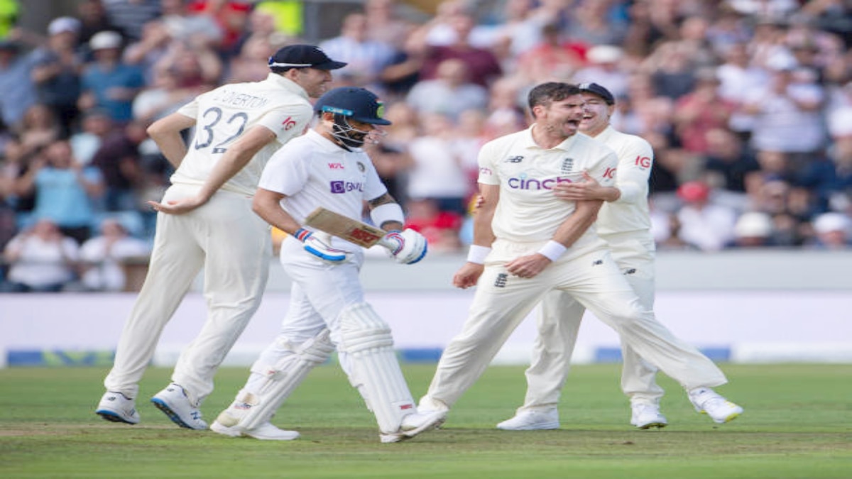  James Anderson and Virat Kohli