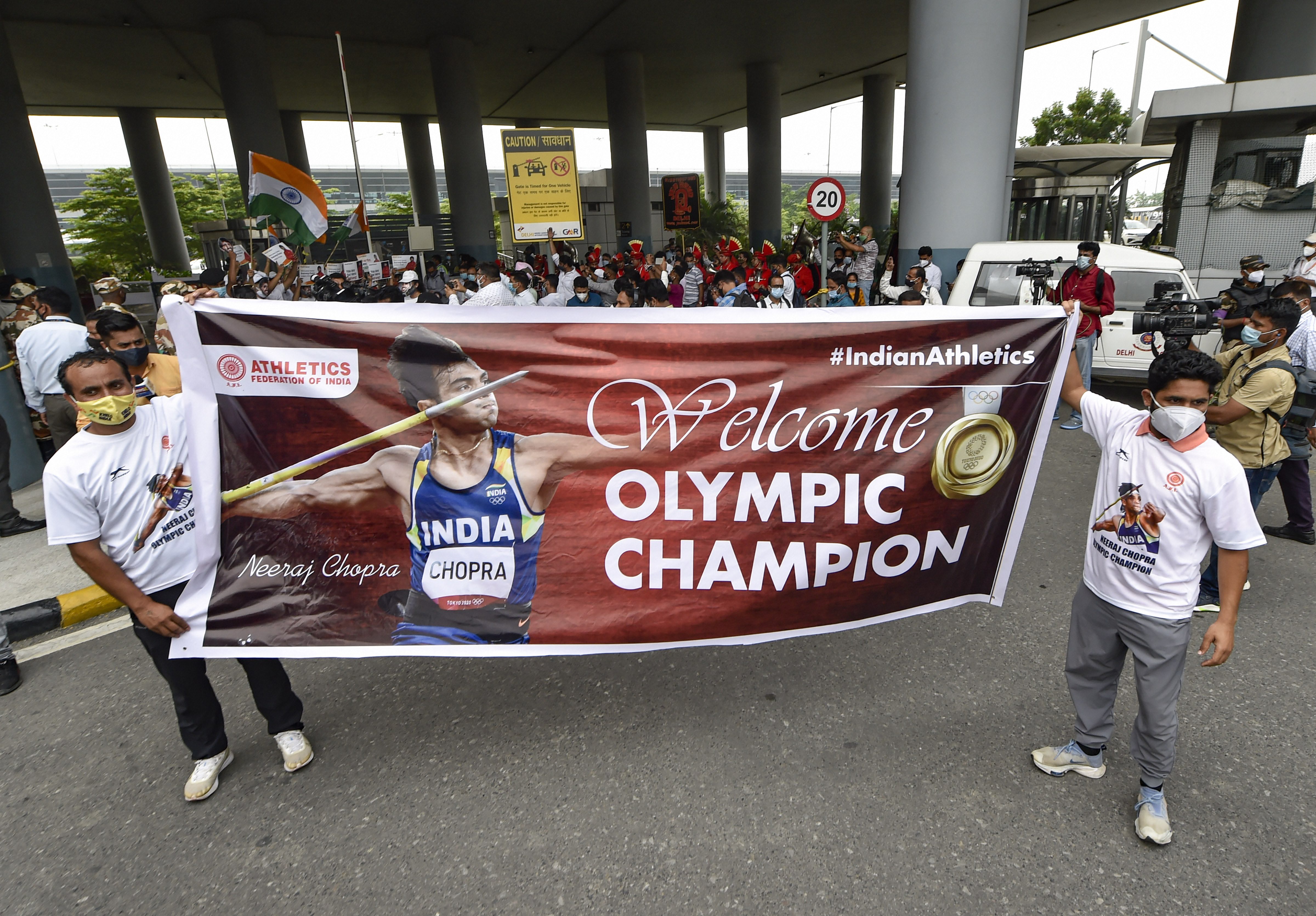 नीरज चोपड़ा का स्वागत