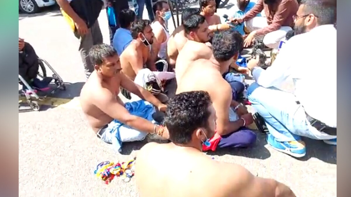 protest being staged by Punjab para athletes