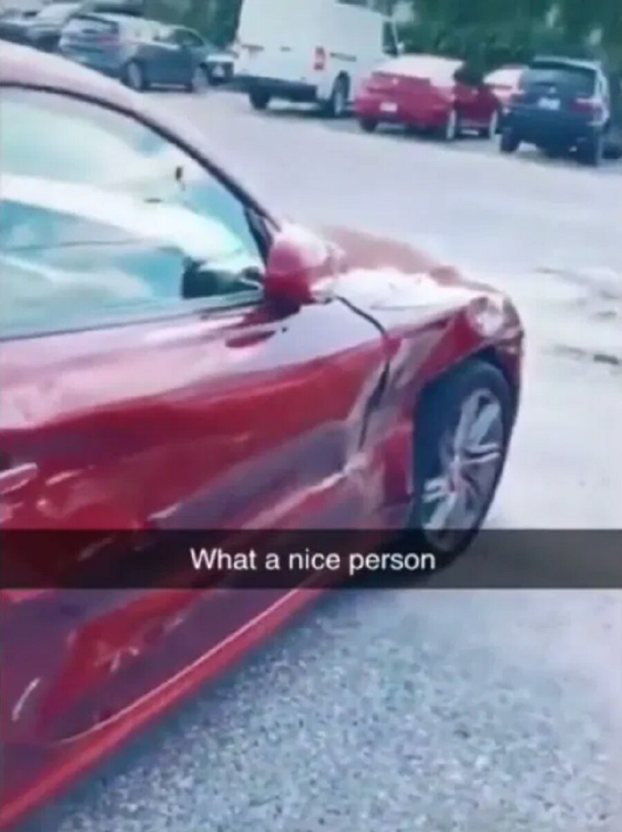 driver crashes parked car