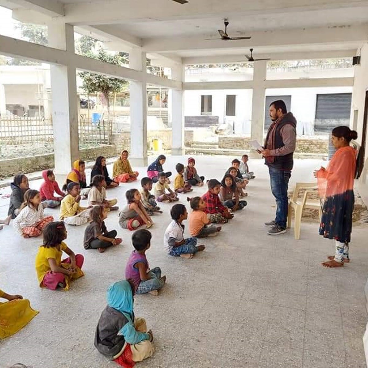 School in the cremation ground
