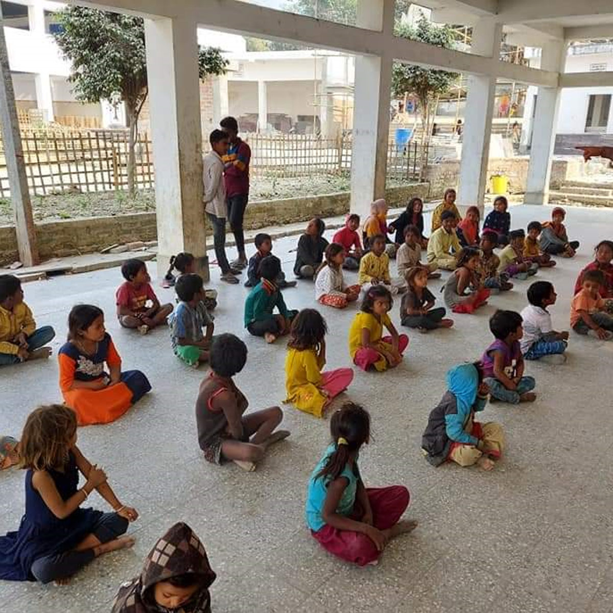 School in the cremation ground