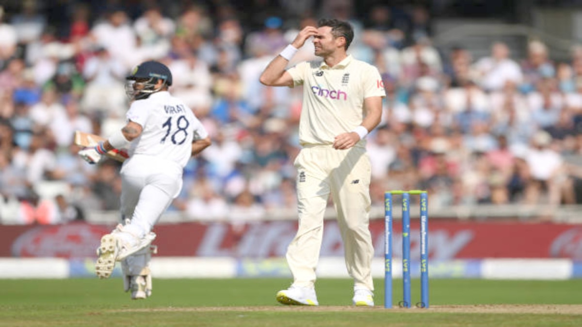 James Anderson and Virat Kohli