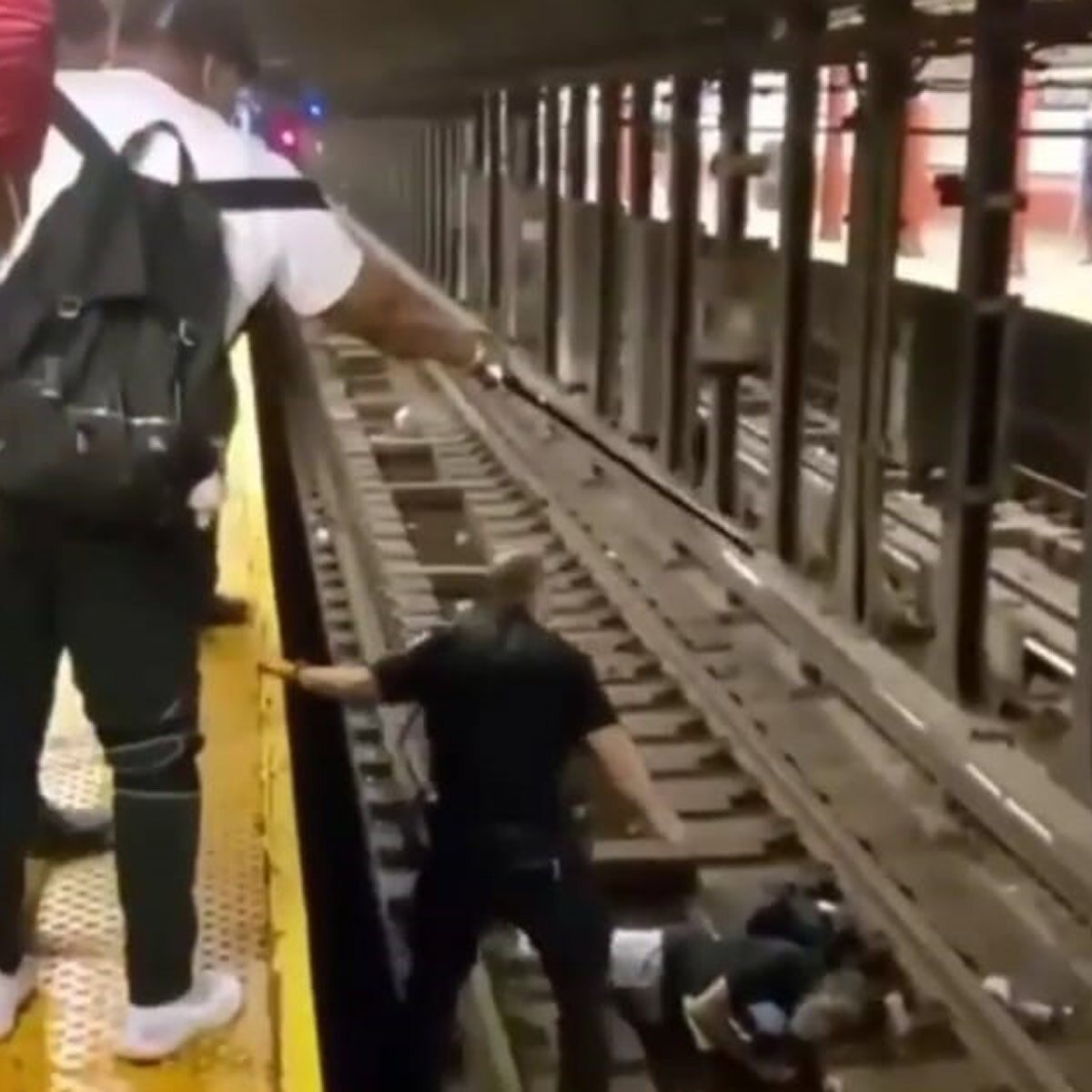 police officer save man