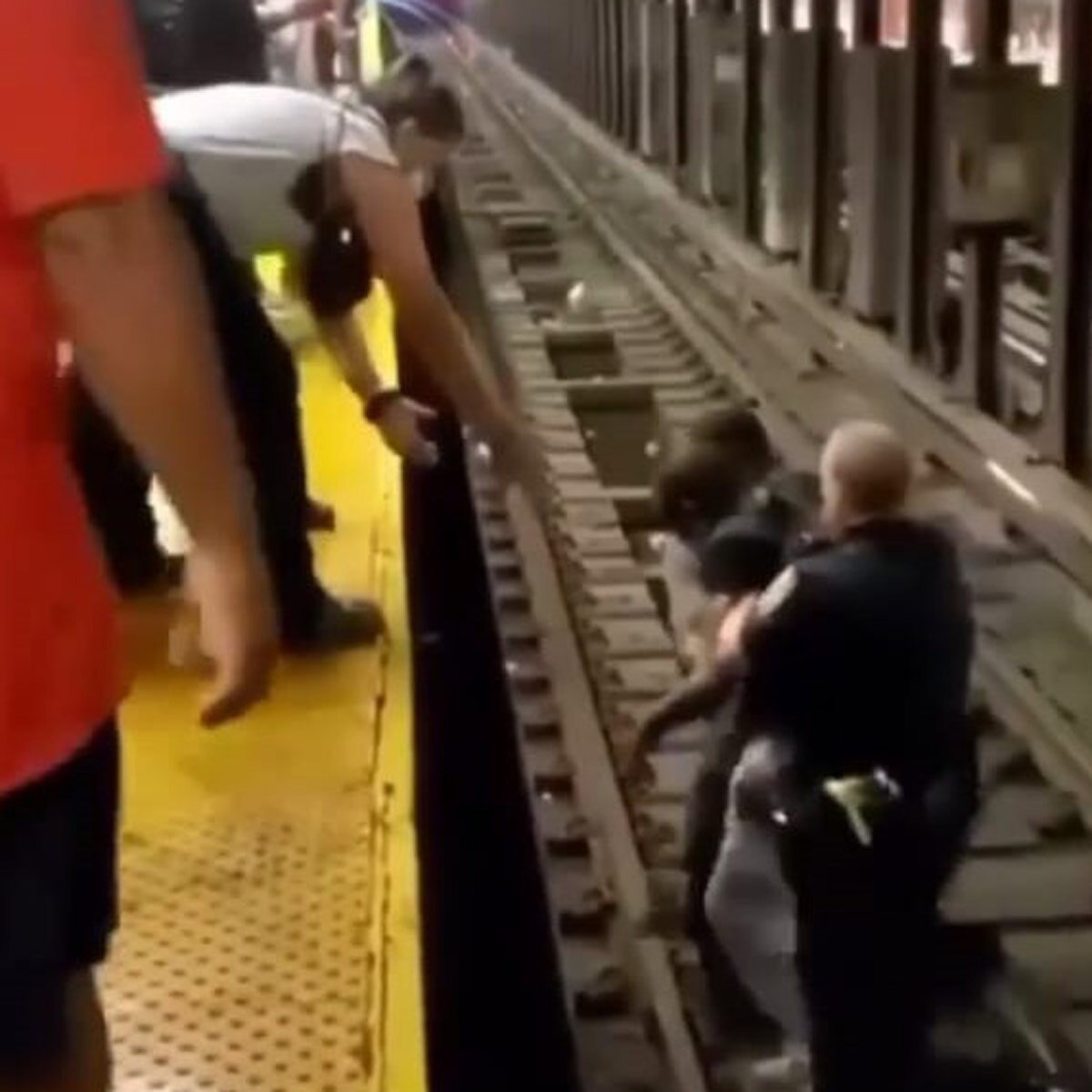 police officer save man