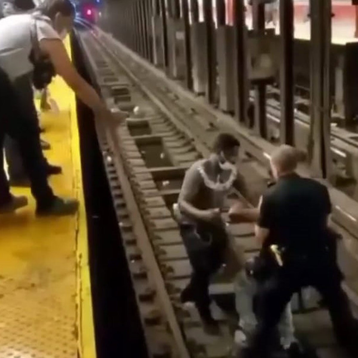 police officer save man