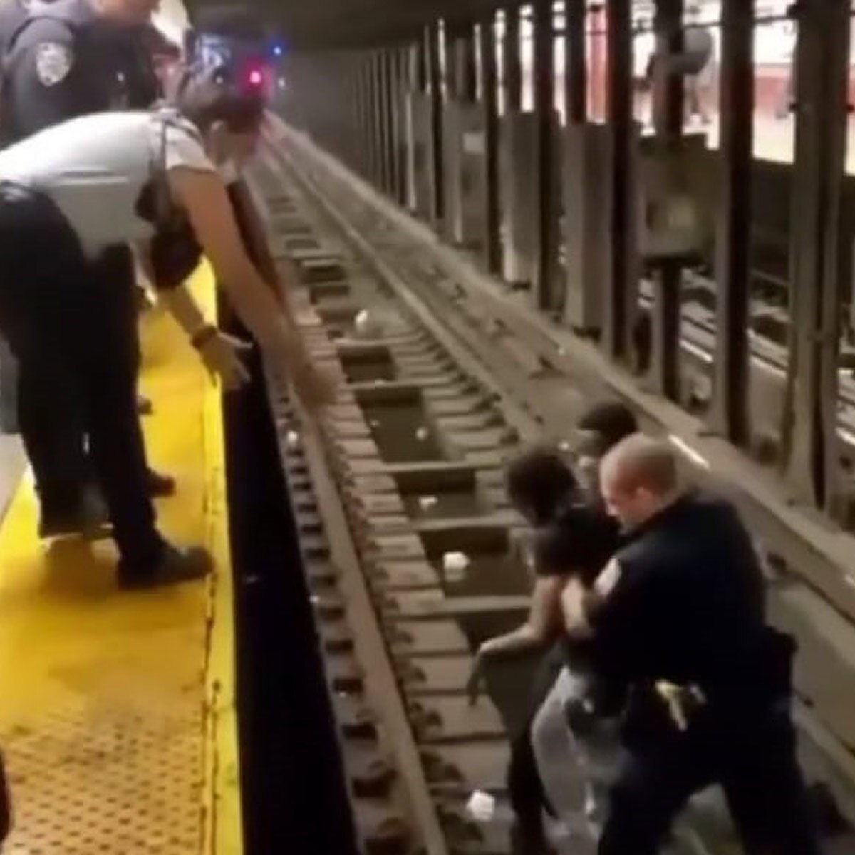 police officer save man