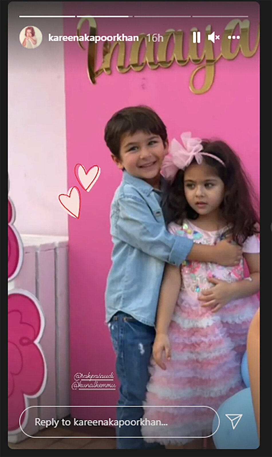 इनाया नौमी खेमू, तैमूर अली खान