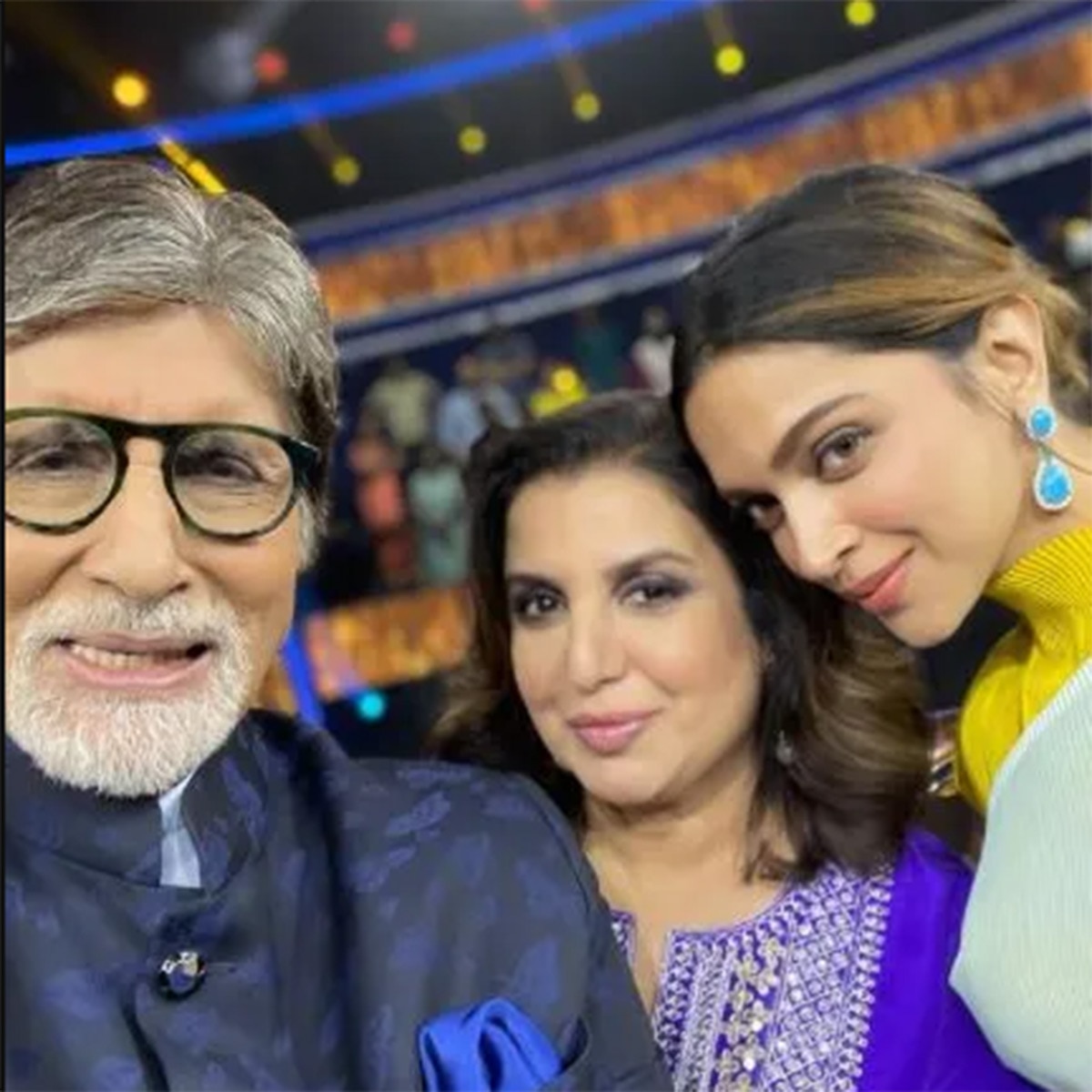 दीप‍िका पादुकोण केबीसी के सेट पर 