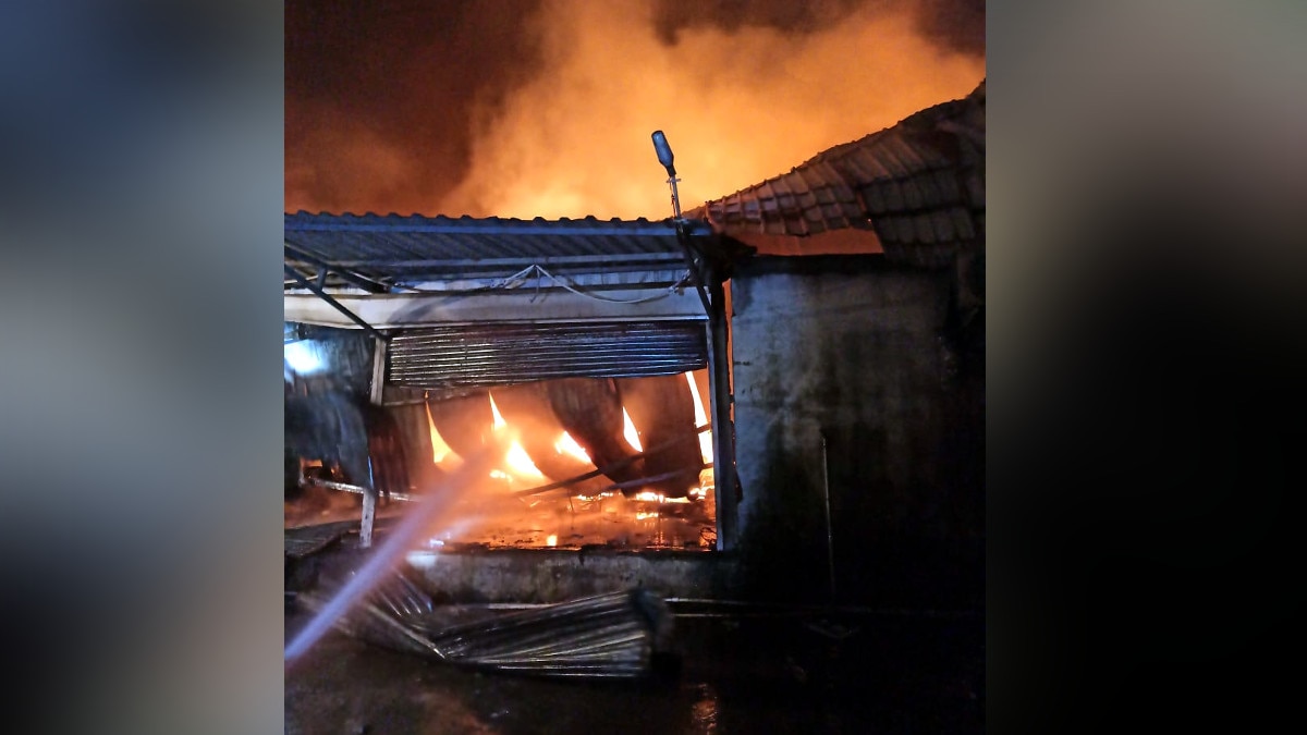 Grocery store godown fire warehouse fire