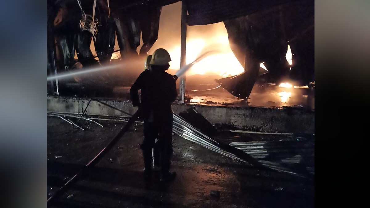 Grocery store godown fire warehouse fire