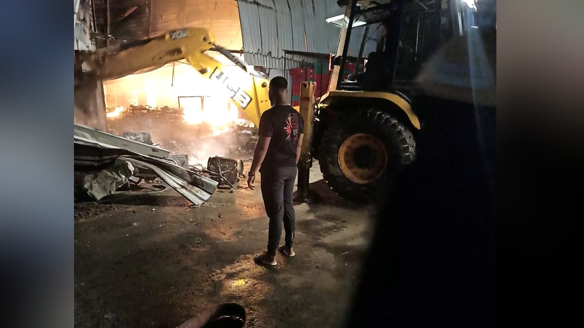 Grocery store godown fire warehouse fire