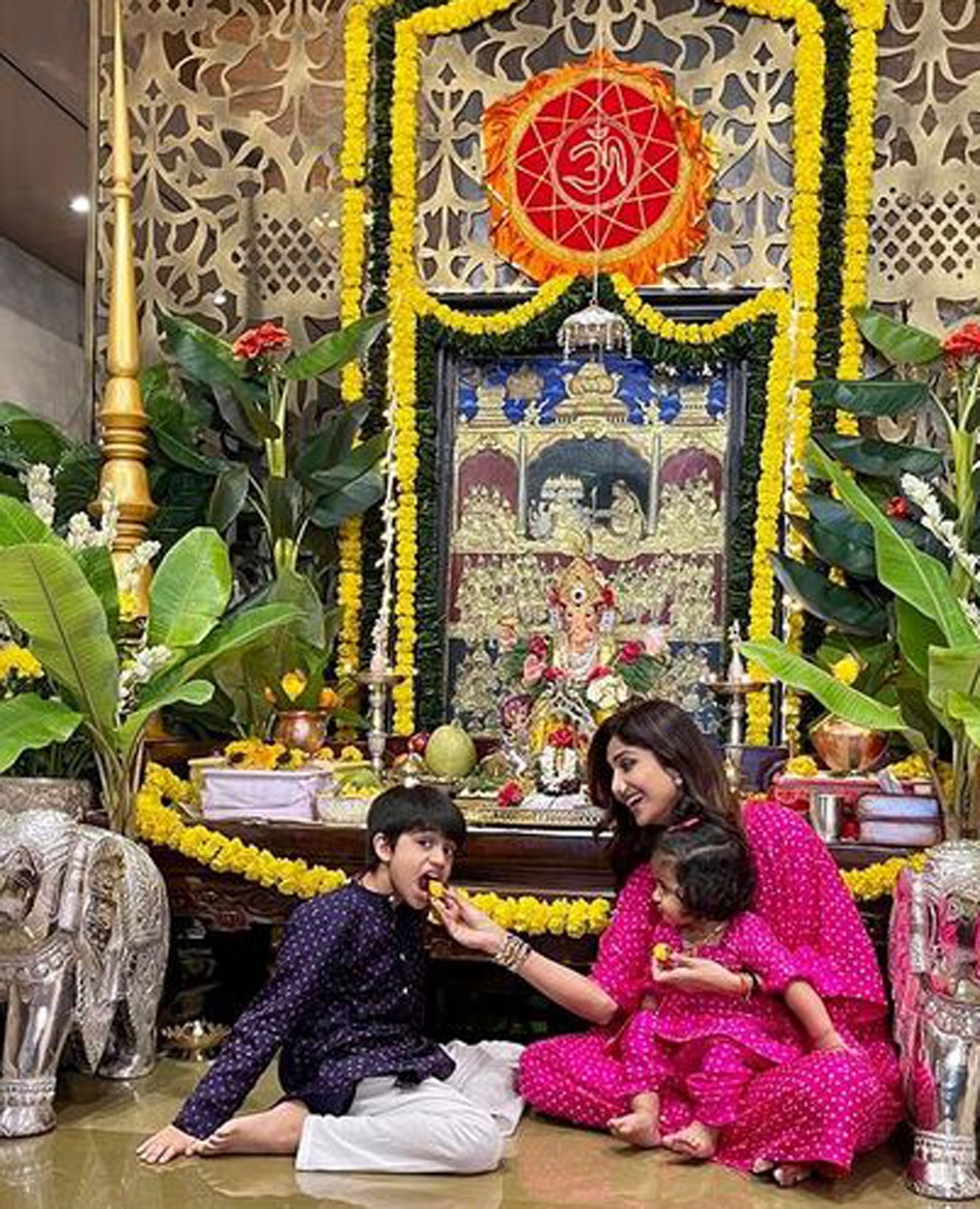 बच्चों संग शिल्पा शेट्टी