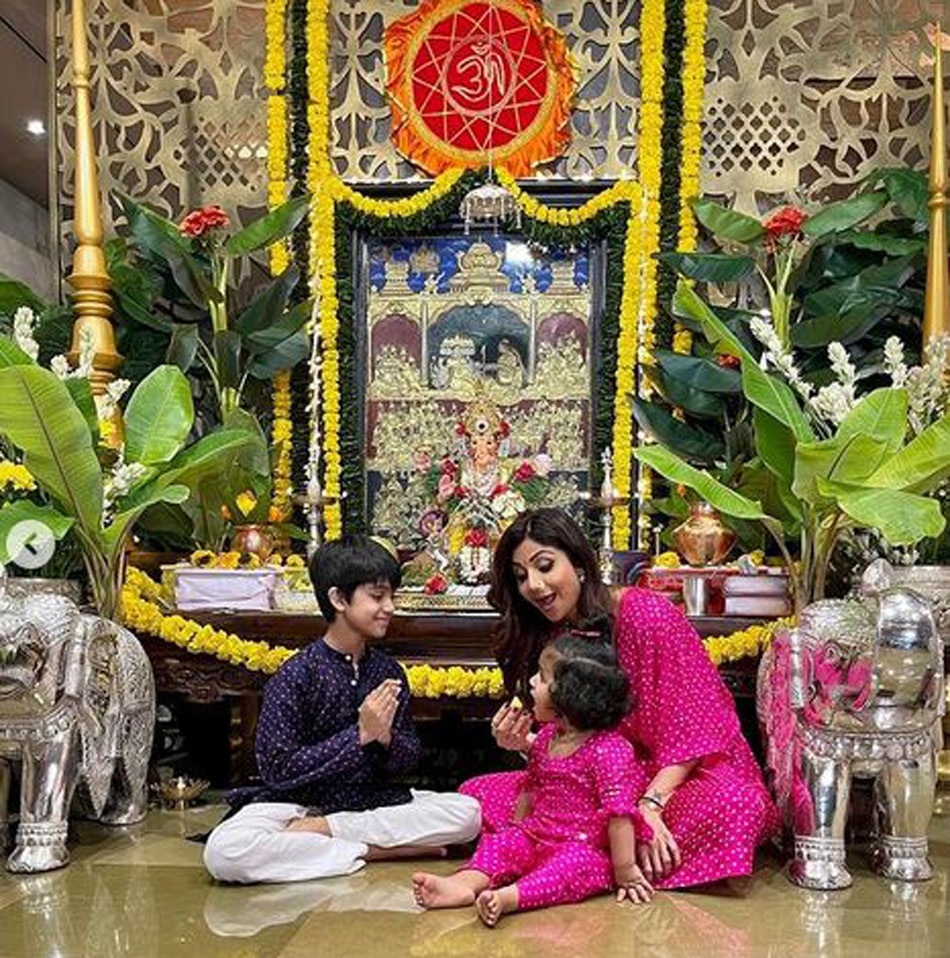 शिल्पा शेट्टी संग वियान और समिशा