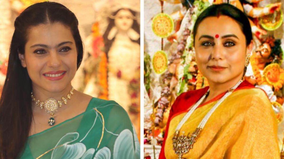 दुर्गा पूजा पंडाल पहुंचीं काजोल-रानी मुखर्जी, साड़ी में नजर आया ट्रेडिशनल लुक