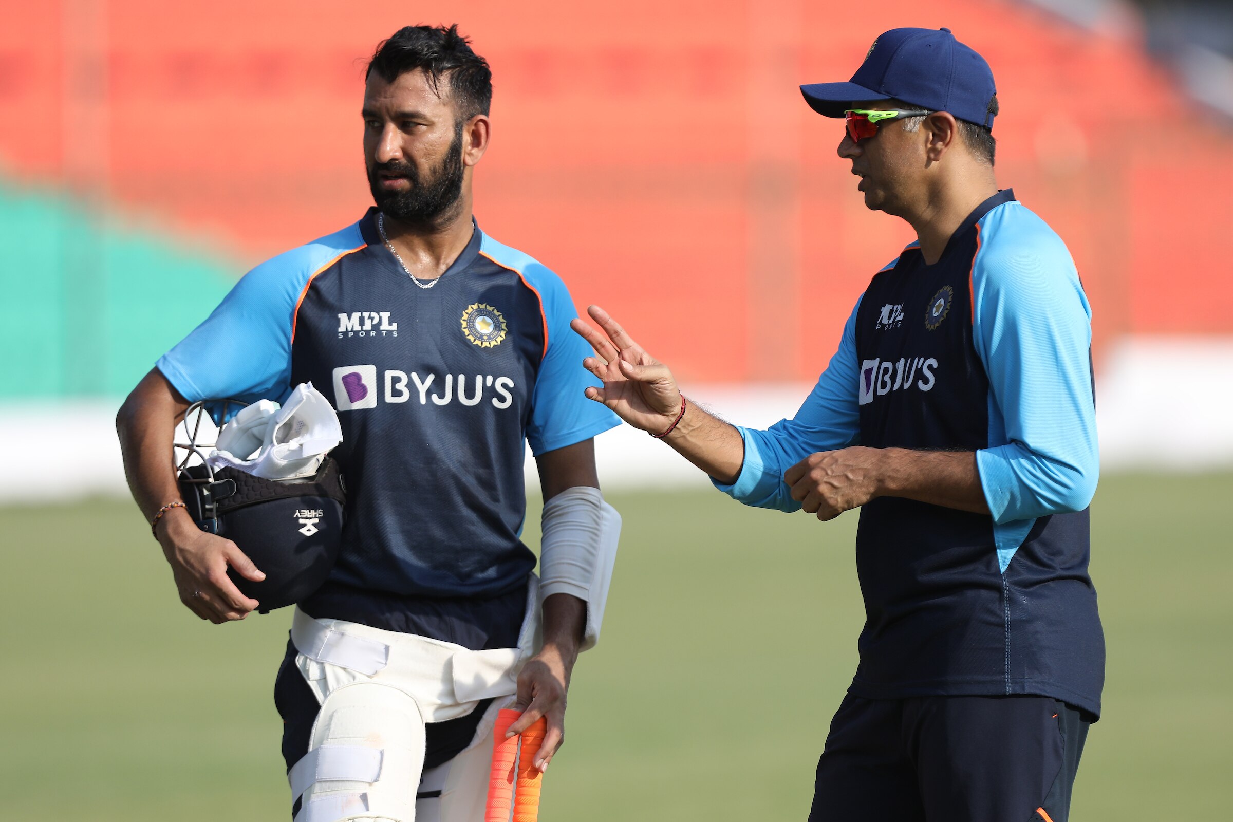 Rahul Dravid with Cheteshwar Pujara (BCCI)