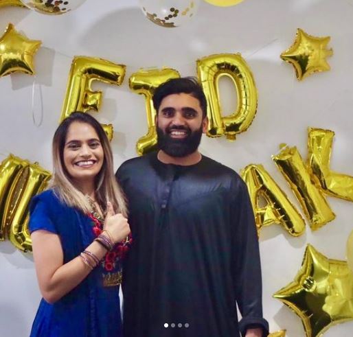 Ajaz Patel with Wife Nilofer