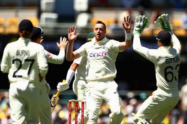 Ollie Robinson gets Marcus Harris out early (Getty)