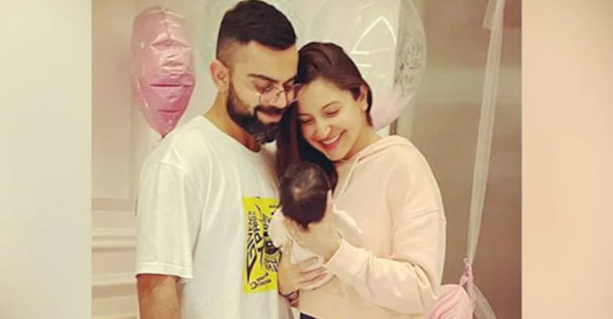virat kohli and anushka sharma with Vamika