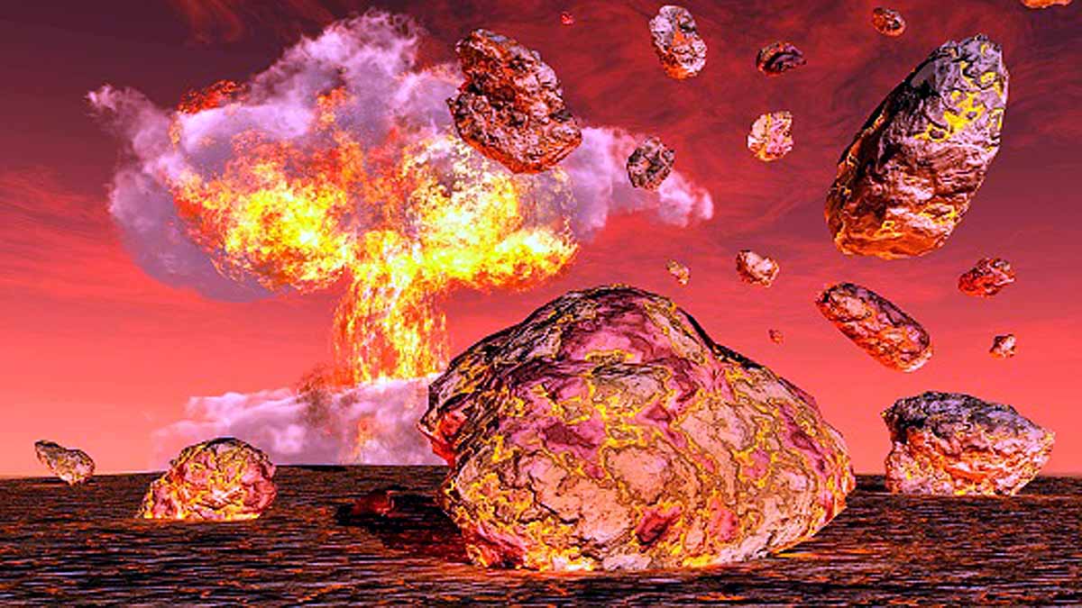 asteroid shower on mars