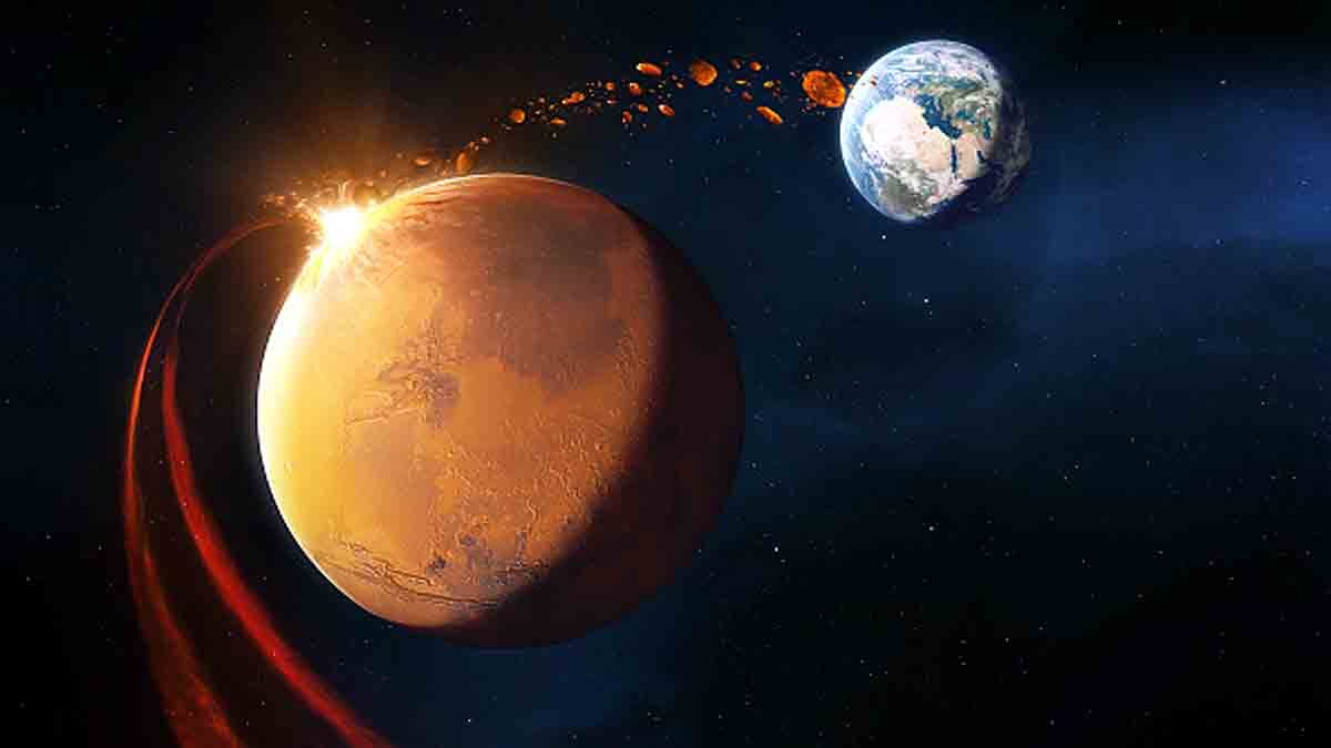 asteroid shower on mars
