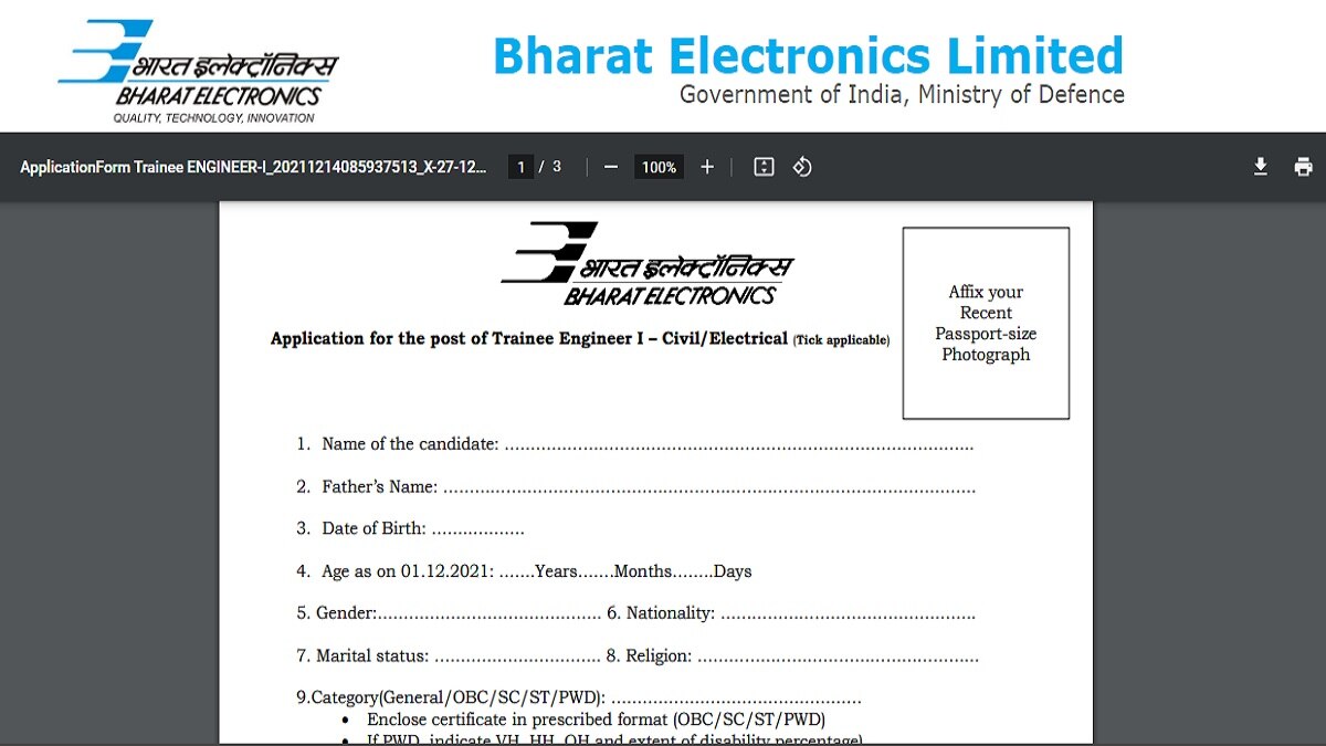BEL 2022 Application Form: