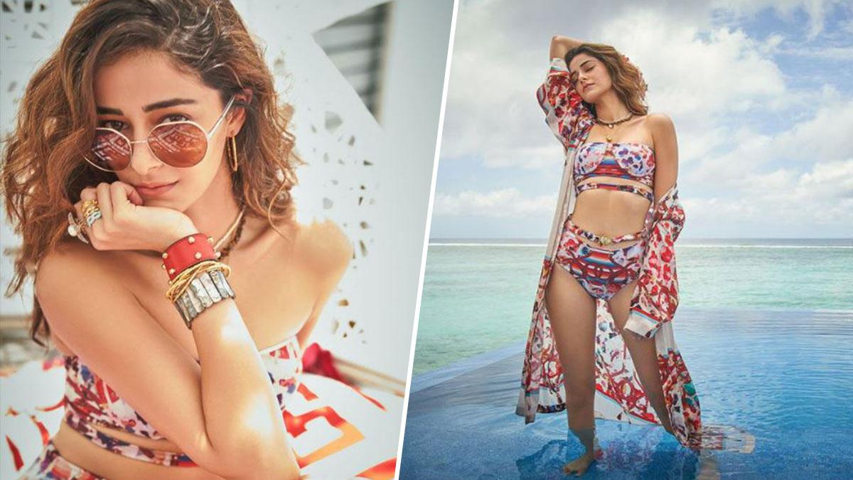 प्रिंटेड बिकिनी में Ananya Panday ने बिखेरा जलवा, Suhana Khan बोलीं- Wowww