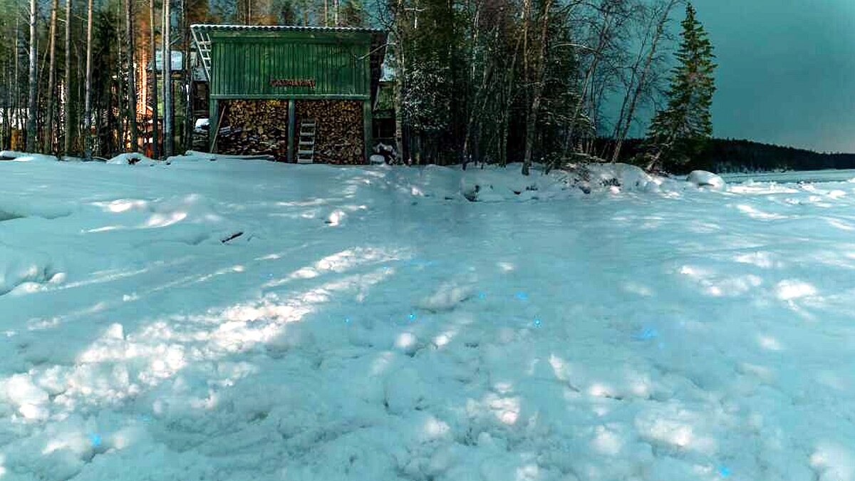 Glowing Snow in Russian Arctic