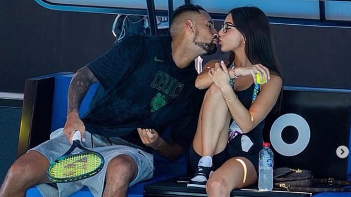 Nick Kyrgios girlfriend Costeen Hatzi kiss