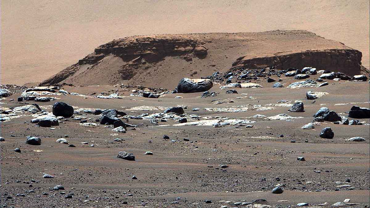 Purple Coating on Mars Rocks
