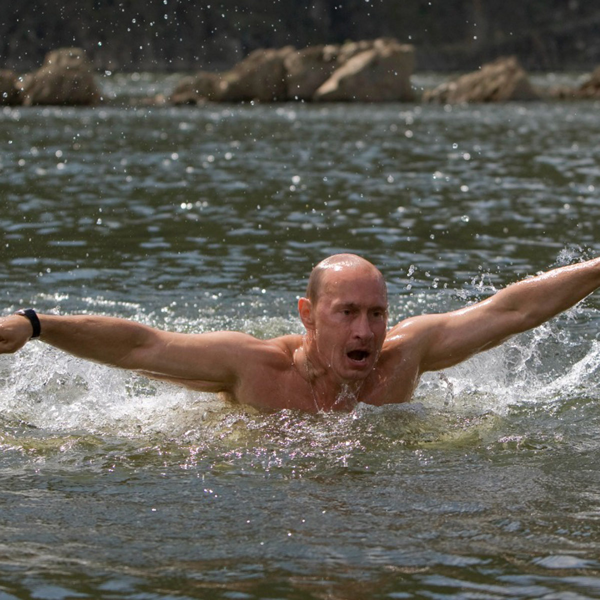 putin swimming