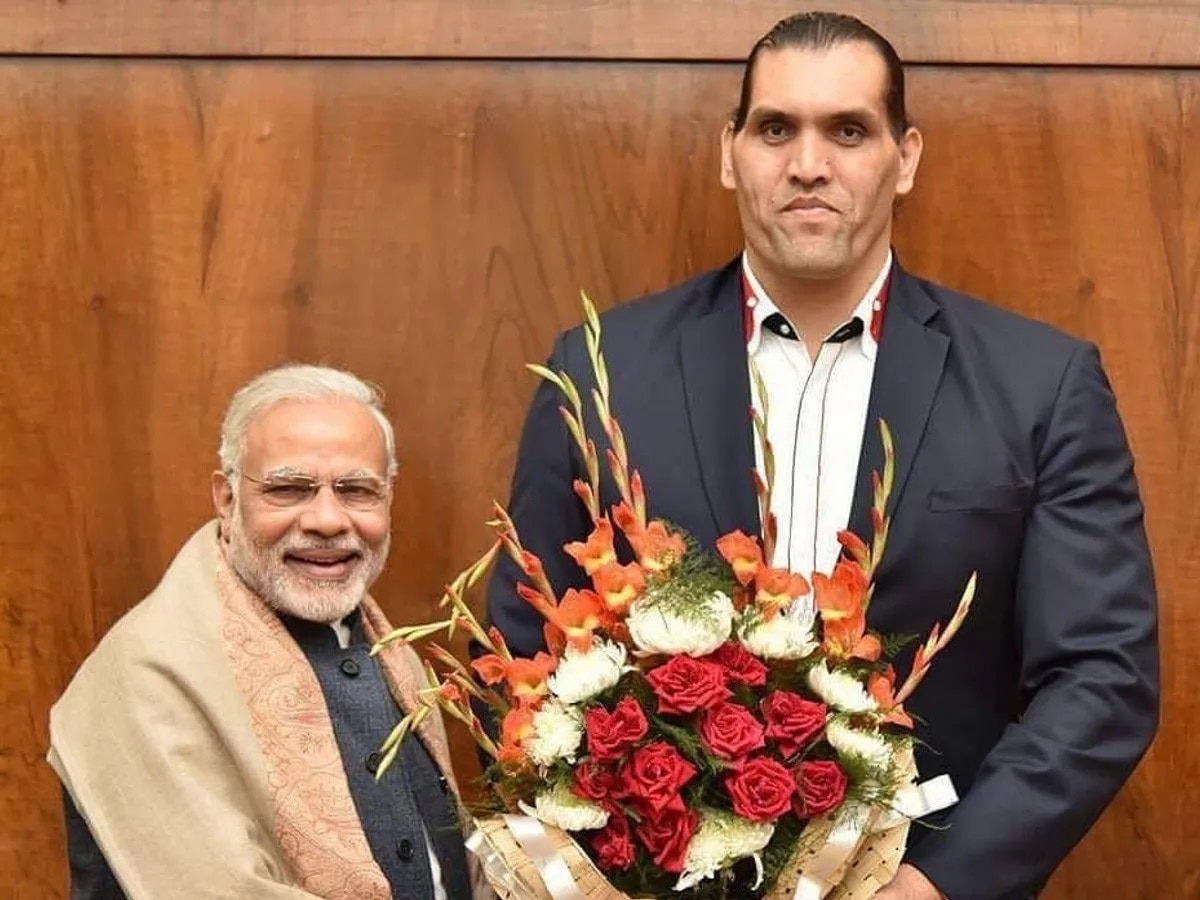 Khali with PM Narendra Modi