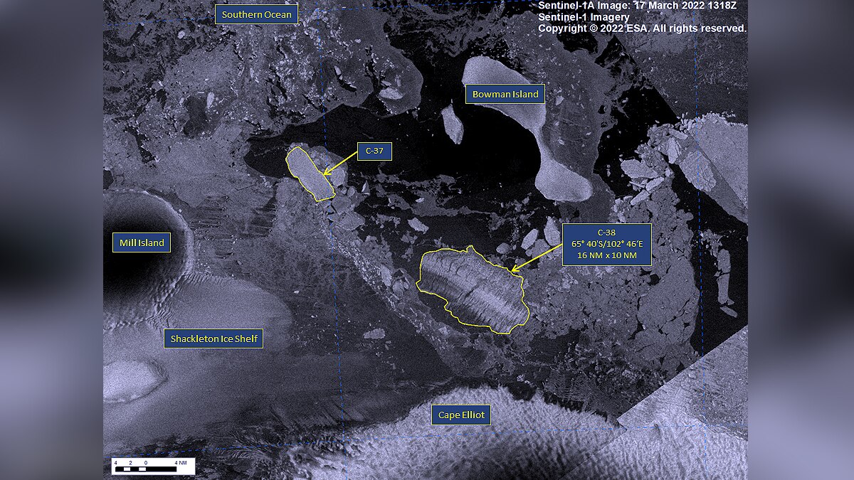 Antarctica ice shelf broken