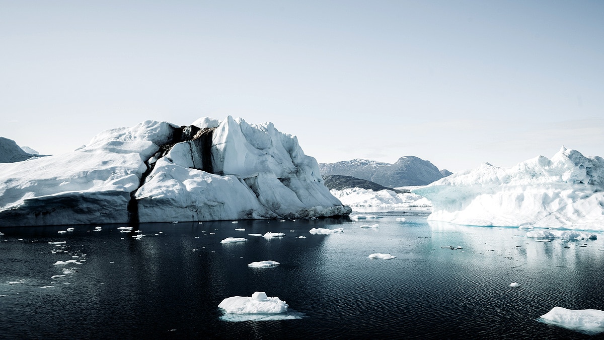 Antarctica ice shelf broken