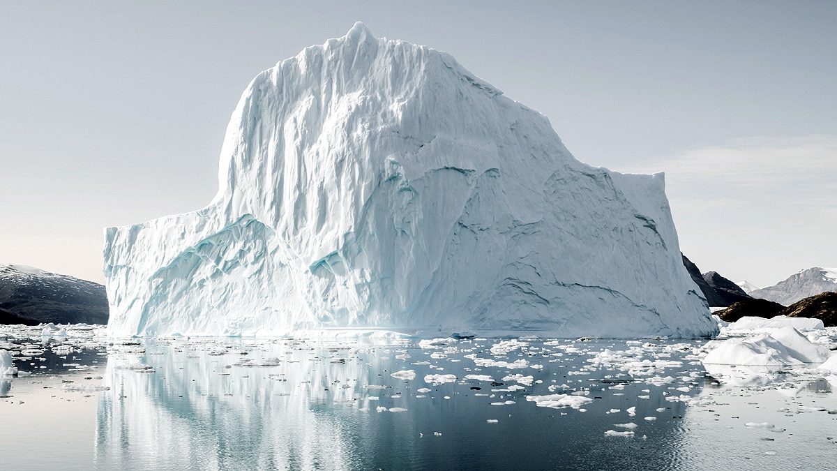 Antarctica ice shelf broken