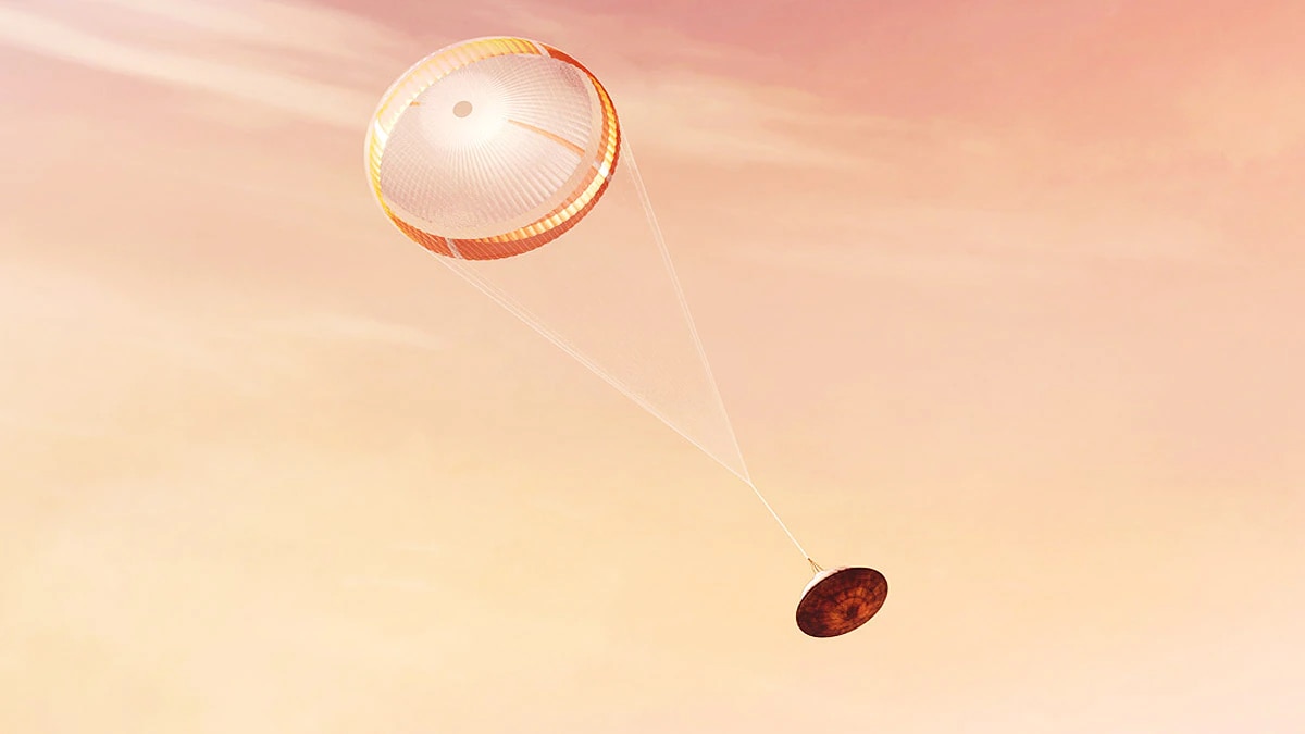 Ingenuity spots perseverance parachute 