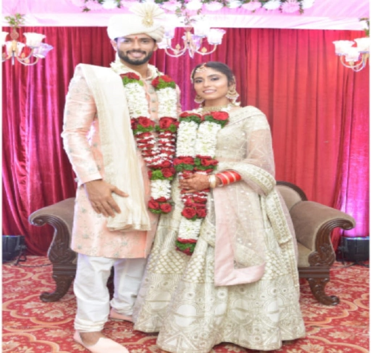 Shivam Dube and Anjum Khan