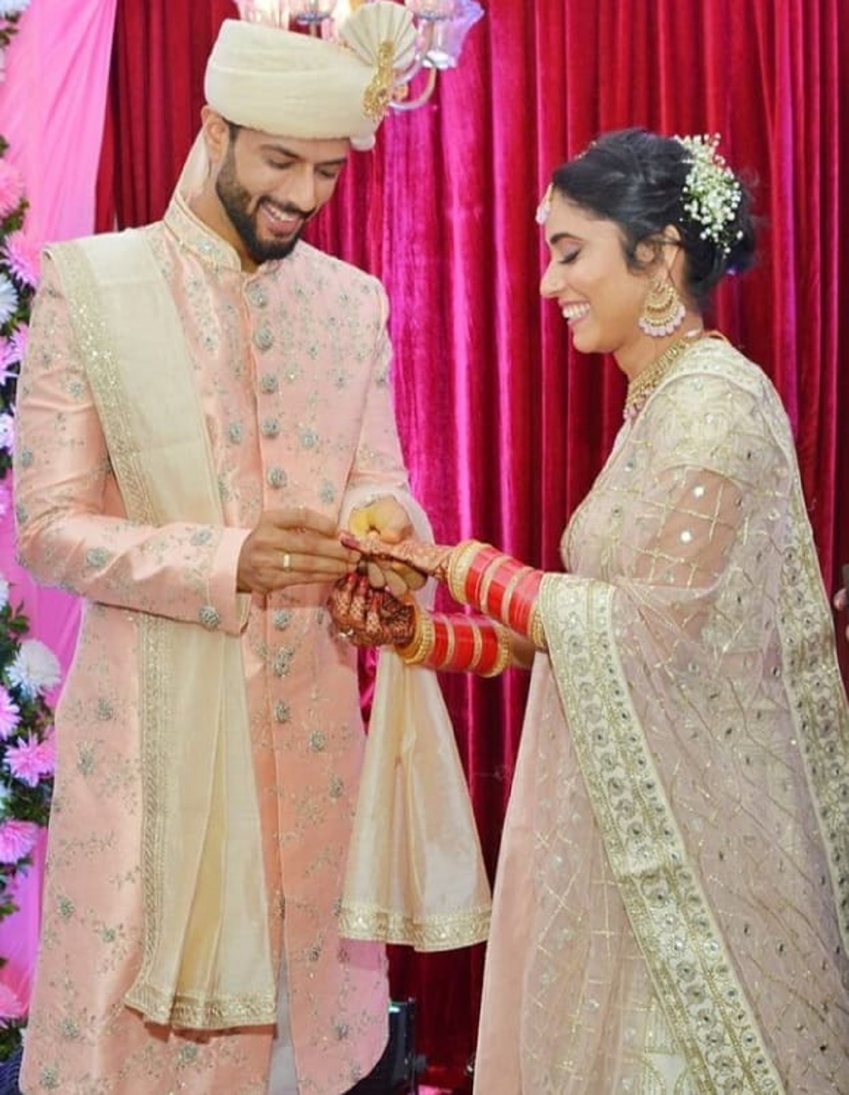 Shivam Dube and Anjum Khan