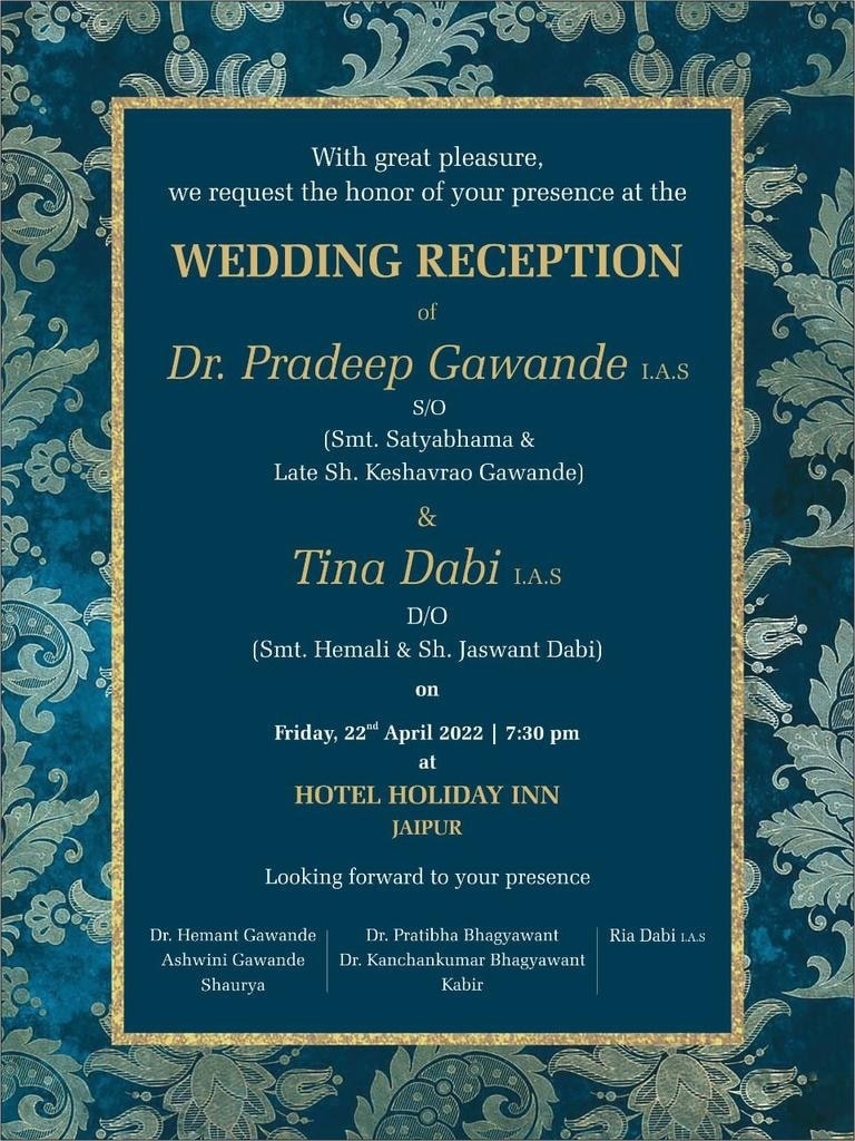 Tina Dabi Pradeep gawande wedding album