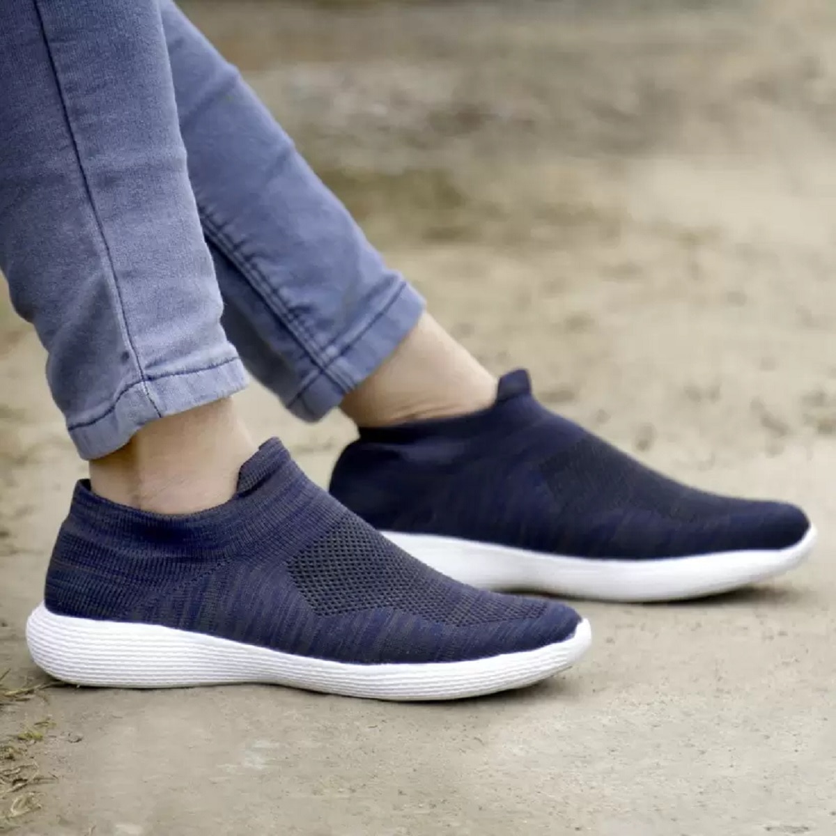 Navy Blue Walking Shoes