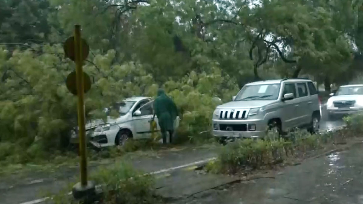 दिल्ली-एनसीआर में आंधी के बाद झमाझम बारिश (फोटो- ANI)