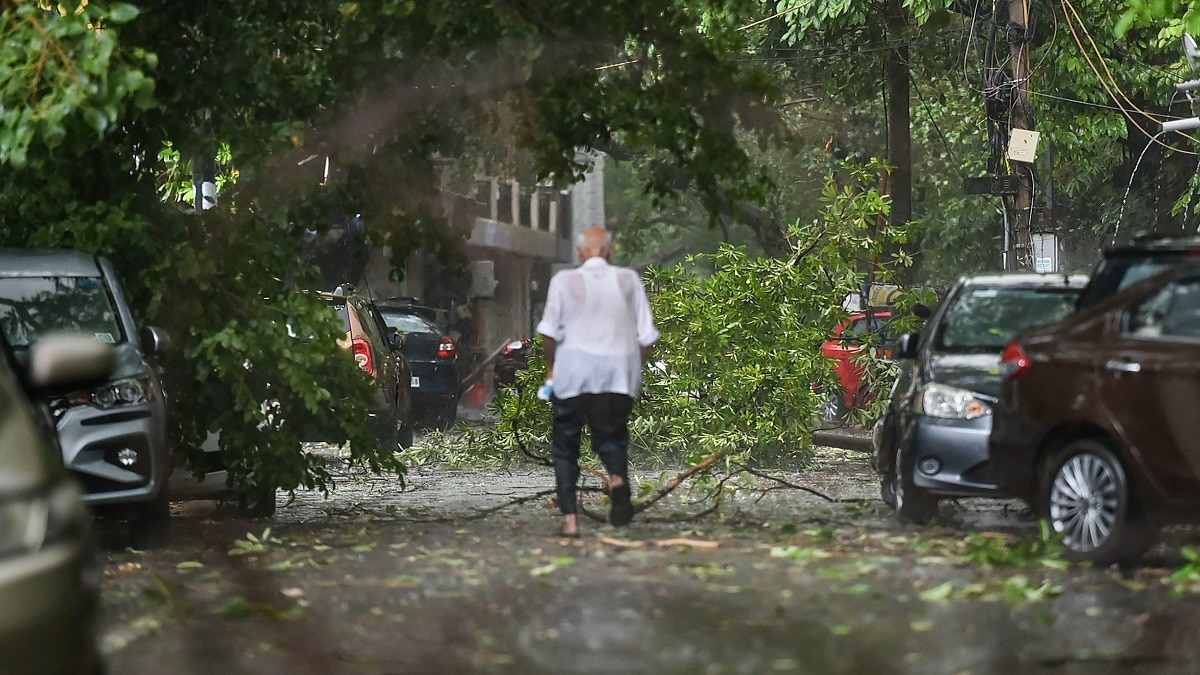 delhi rainfall thunderstorm