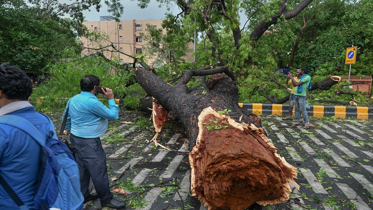 delhi rainfall thunderstorm