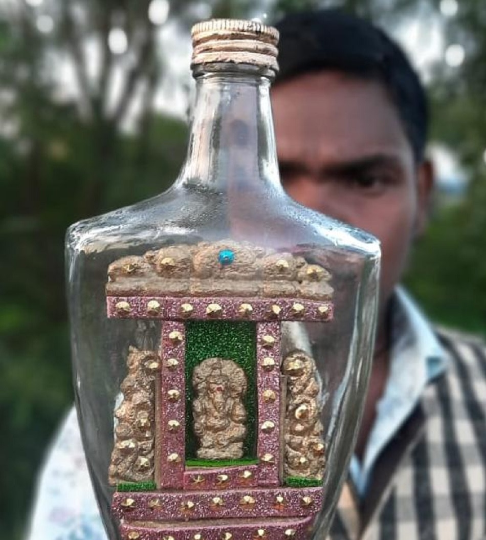 कलाकारों ने बनाई गणेश की अनोखी प्रतिमा