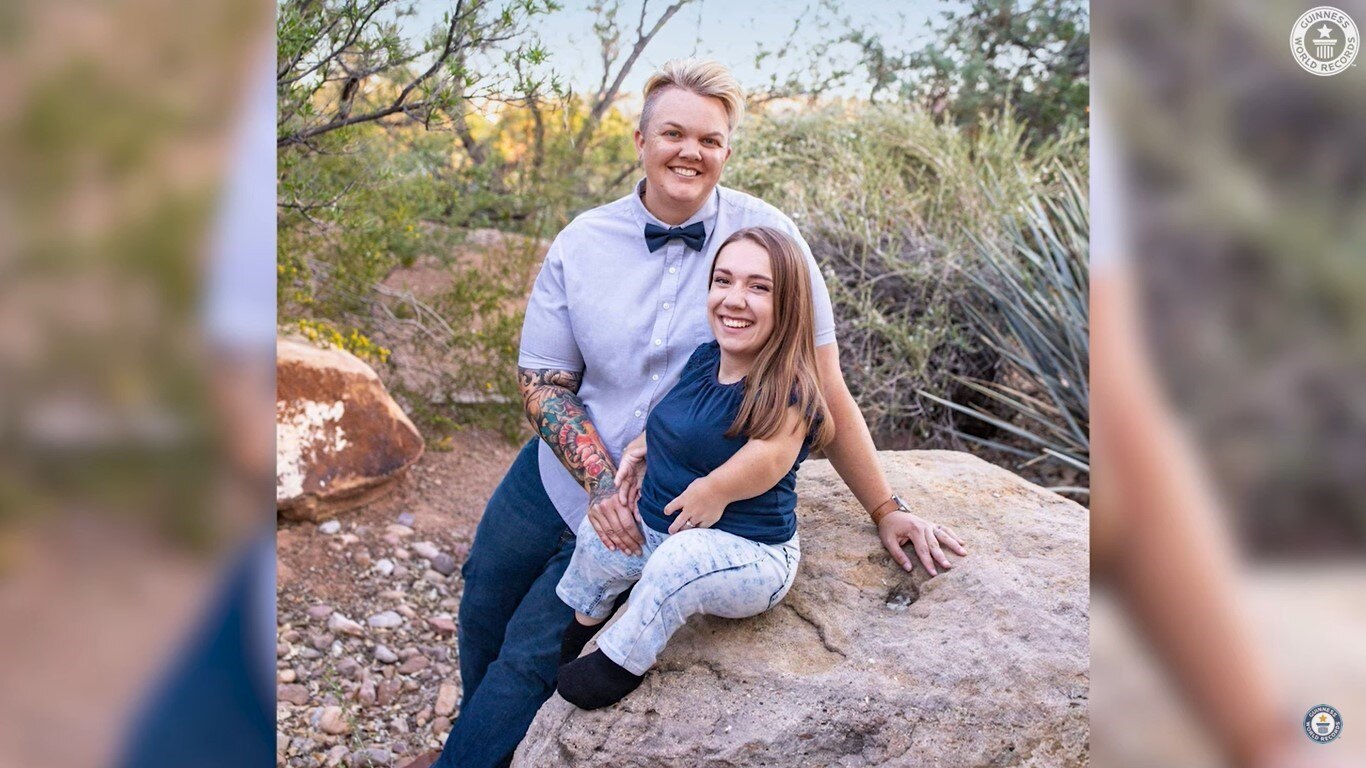 Women couple with biggest height difference 