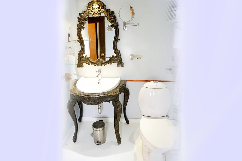 Palace on wheels washroom