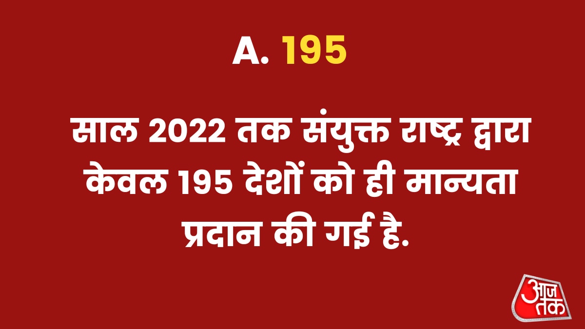 195 देशों को ही मान्यता प्रदान की गई है